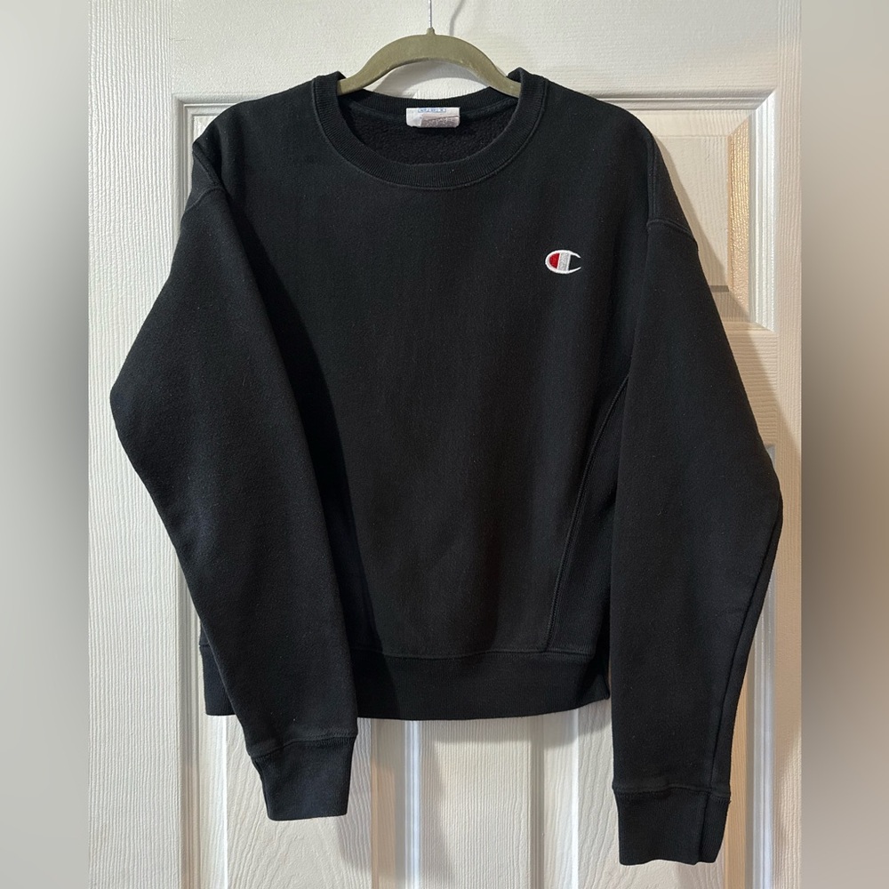 Champion Black Reverse Weave Pullover